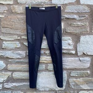 MORRISSEY BLACK LEGGINGS NYLON LEATHER SPANDEX